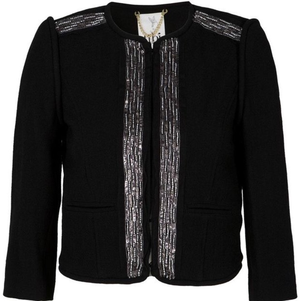 Tibi Crepe Beaded Jacket